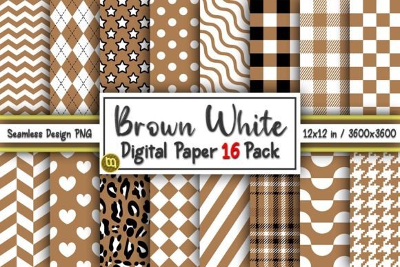 Download Brown White Seamless Digital Paper Pack - Seamless Collection