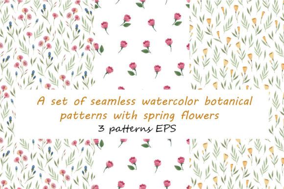 Download Seamless Watercolor Botanical Patterns - Seamless Collection