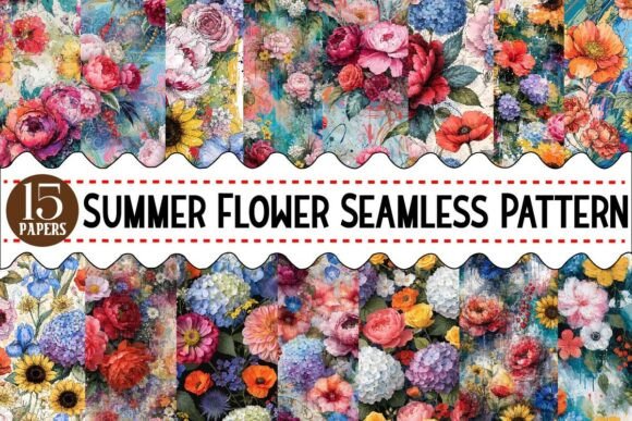 Download Summer Flower Seamless Pattern Bundle - Seamless Collection