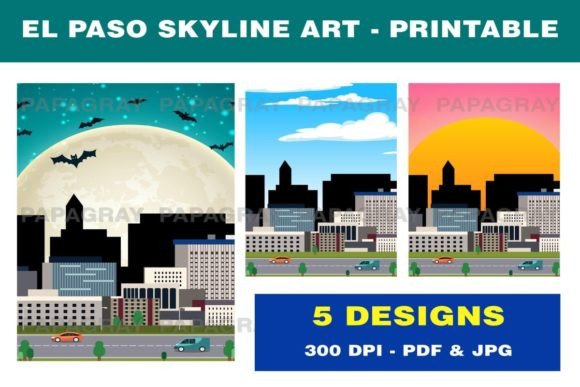 Download El Paso Skyline – Printable Artwork - Printable art Collection