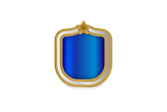 Download Golden Shield Badge and Label Retro Shape Design - Retro shape Collection