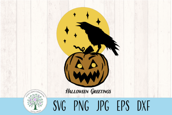 Download Creepy Crow and Pumpkin Vintage Inspired - Vintage inspired Collection