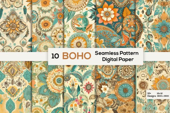 Download Seamless Boho Patterns - Vintage Summer - Seamless Collection