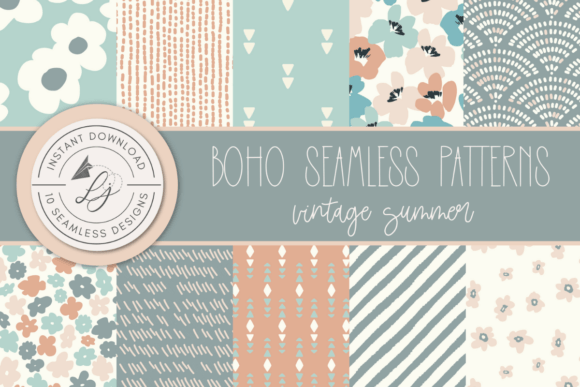 Download Seamless Boho Patterns - Vintage Summer - Seamless Collection