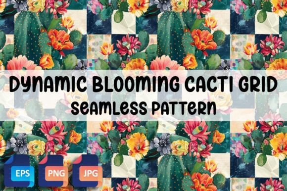 Download Dynamic Blooming Cacti Grid Pattern - Grid Collection