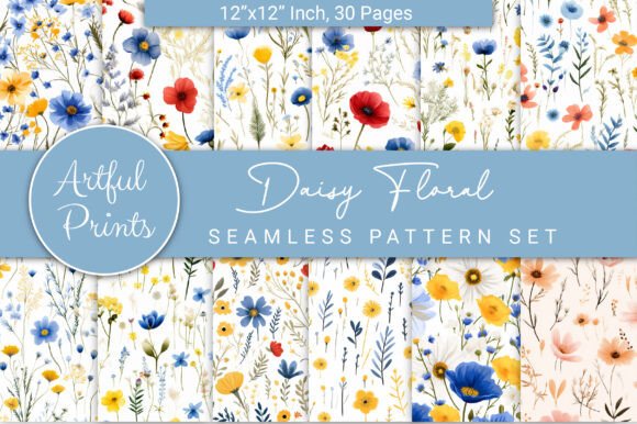 Download Digital Floral Seamless Patterns Set-02 - Seamless Collection