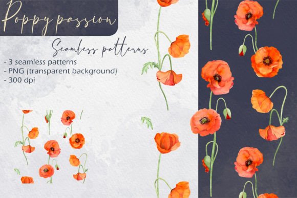 Download Poppy Passion: Seamless Patterns - Seamless Collection