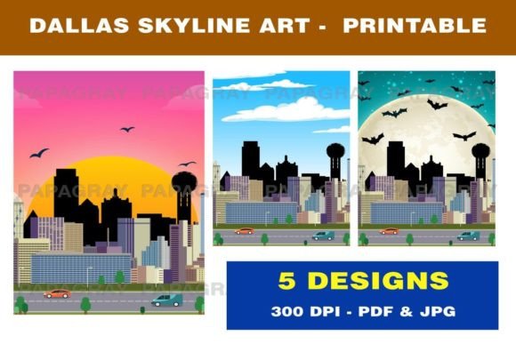 Download Dallas Texas Skyline - Printable Artwork - Printable art Collection