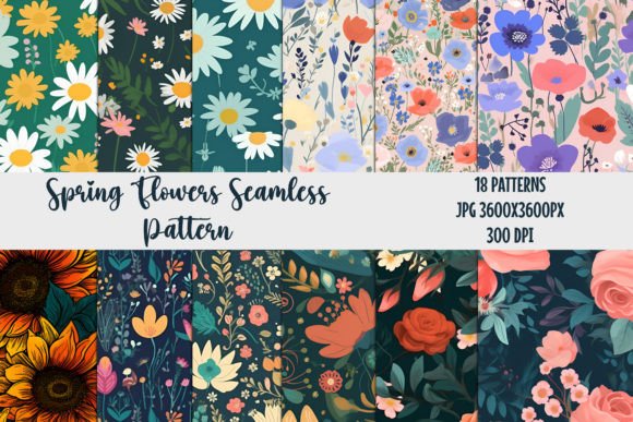 Download Spring Flowers Seamless Patterns 1 - Seamless Collection