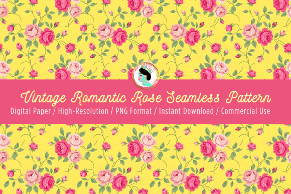 Download Vintage Rose Floral Seamless Pattern PNG - Seamless Collection