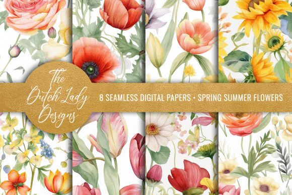 Download Seamless Spring &amp; Summer Flower Patterns - Seamless Collection