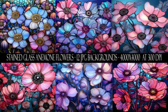 Download Stained Glass Anemone Flower Backgrounds - Flower backgrounds Collection