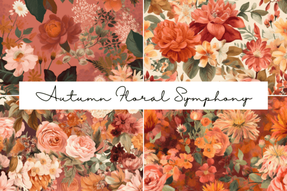 Download Autumn Floral Symphony Seamless Patterns - Seamless Collection