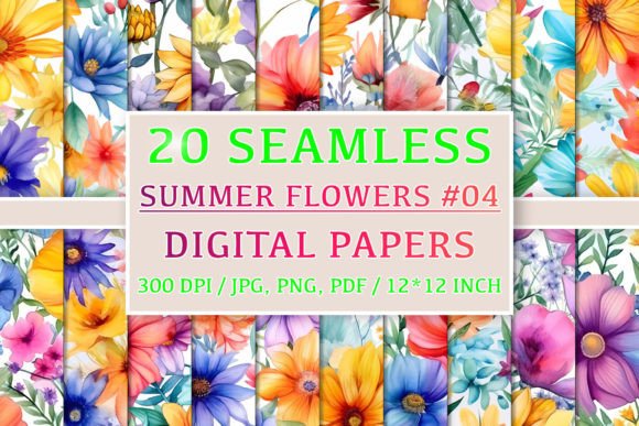 Download 20 Seamless Summer Flower Patterns #4 - Seamless Collection