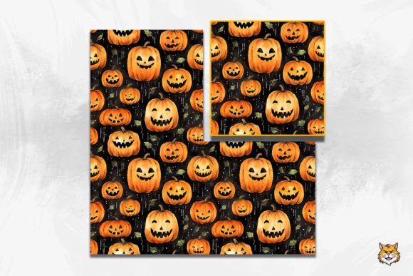 Download Ghoulish Pumpkin Seamless Pattern - Seamless Collection