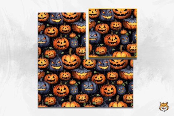 Download Ghoulish Pumpkin Seamless Pattern - Seamless Collection
