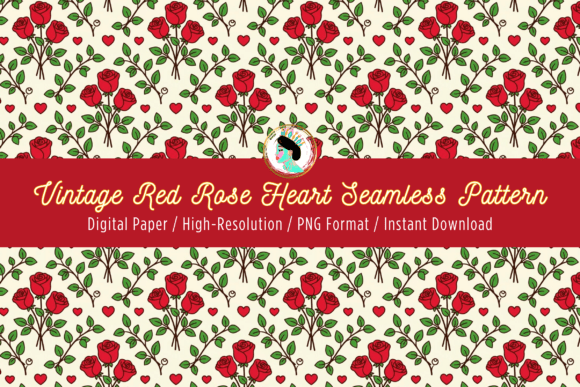Download Red Rose Heart Seamless Pattern PNG - Seamless Collection