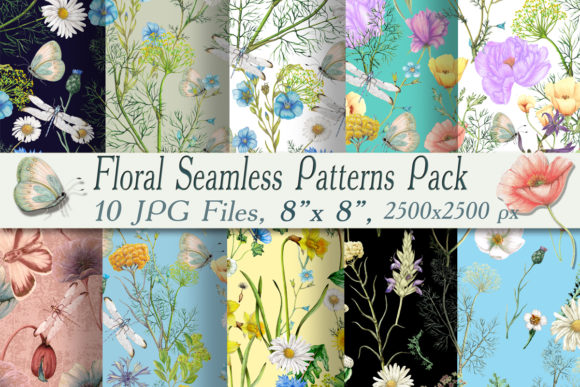 Download Seamless Botanical Patterns Pack - Seamless Collection