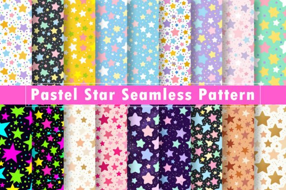 Download Pastel Star Seamless Pattern Bundle - Seamless Collection