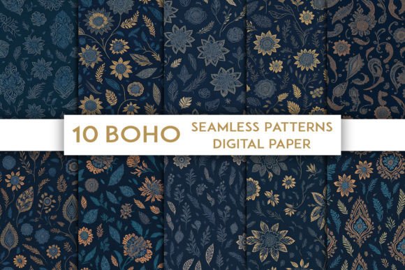 Download Seamless Boho Patterns - Floral - Seamless Collection