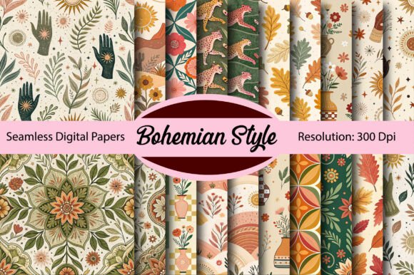 Download Bohemian Style Seamless Digital Paper - Seamless Collection