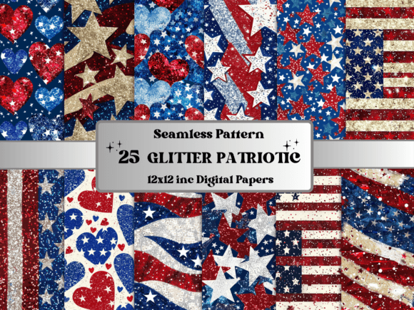 Download Seamless Glitter 4th of July Paper - Seamless Collection