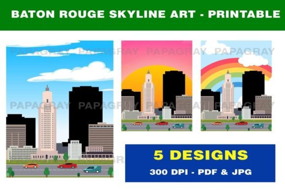 Download Baton Rouge Skyline Printable Artwork - Printable art Collection