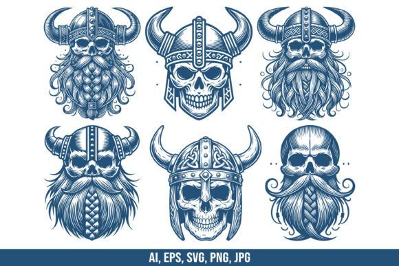 Download Viking Skull Vector SVG Bundle - Skull vector Collection