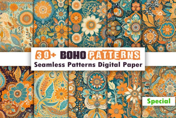 Download Seamless Boho Patterns - Vintage Summer - Seamless Collection